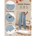 thumbnail image 3 of TEMOFON Fall Pants for Women Harem Pants Fall Sweat Pants with Pockets Elastic Waistband Comfy Pants Lounge Winter Women Pants Light Blue XXL, 3 of 7