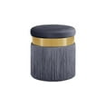 thumbnail image 6 of HomeStock Tribal Treasures Modern, Contemporary Velvet Upholstered Ottoman, 15.5" W x 15.5" D x 17.5" H-Color:Grey and Gold, 6 of 10