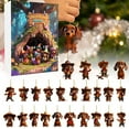 thumbnail image 4 of Cute Sausage Dog Acrylic Countdown Calendar Set - 24 Ornaments for Holiday Celebration and Festive Decoration, 4 of 8
