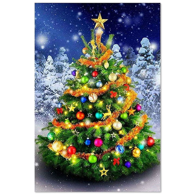 Advancent Pintura de diamantes de Navidad imágenes bordadas de diamantes de imitación decoración de cumpleaños de Año Nuevo muñeco de nieve pinturas Type2 NO2 Advancent HA009247-07