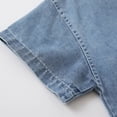 thumbnail image 5 of NIEWTR Toddler Baby Boy Button Down Shirt Short Sleeve T-Shirt Tops Cowboy Casual Tee Summer Clothes Denim Shirts for Boys(A-Blue,2-3 Years), 5 of 9