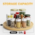 thumbnail image 6 of Lazy Susan Organizer Homerays 12 Inch Non-Skid Bamboo Lazy Susan for Kitchen Rotating Spice Rack with Handles, Wood Turntable for Kitchen Cabinet,Countertop (Bamboo, Medium), 6 of 7