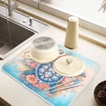 thumbnail image 6 of Ryvnso Turtle and Flower Dish Drying Mat for Kitchen Countertop 18x24 Large Dish Pad Drainer Rack Dish Sink Mats, 6 of 7