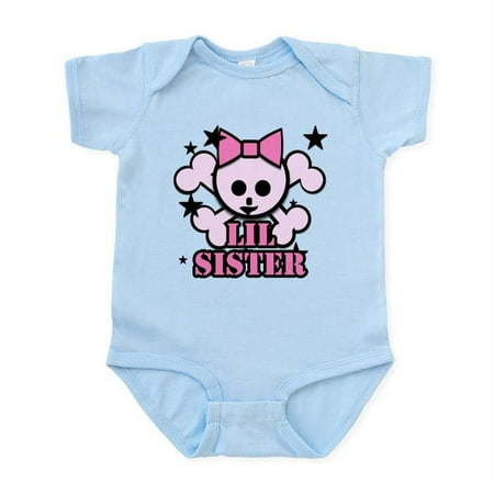 

CafePress - Pink Bow Skull Little Sister Infant Bodysuit - Baby Light Bodysuit Size Newborn - 24 Months