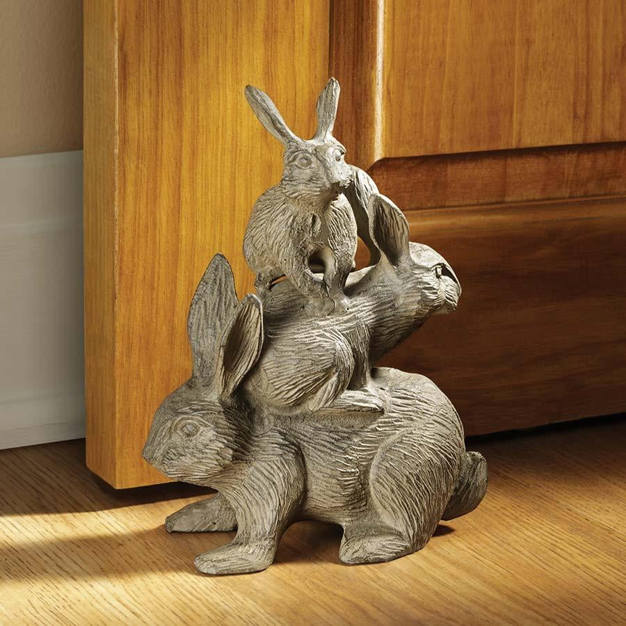 Classic Bunny Rabbit Cast Iron Rabbit Statue Door Stop