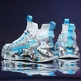thumbnail image 4 of Perfect-Men's Lace-up Graffiti Trendy Blade Type Sneakers - Breathable - Running Shoes  And Shock-absorbing, 4 of 9