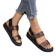 thumbnail image 3 of Women's Platform Sandals Slingback Sparkly Sandals Outdoor Beach Sandals (Brown 7.5), 3 of 8