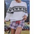 thumbnail image 5 of Women'S Heart Bowknot Print Knitted Sweater Long Sleeve Crewneck Casual Pullover Tops Black M, 5 of 6