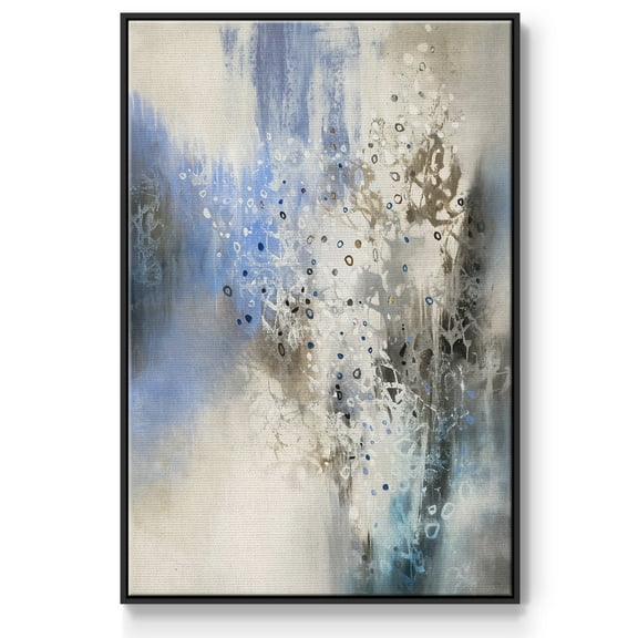 Glacier Stones Framed Premium Gallery Wrapped Canvas - Ready to Hang - 17 x 25 - Black Floating Frame