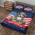 thumbnail image 3 of Happy Father's Day Honoring Veterans Australian Shepherd in Army Uniform Quilt Bedding Set Aussie Dog Lover Gifts 1 Blanket Bed Cover 2 Pillowcases - 13007, 3 of 5
