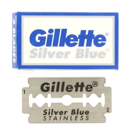 Gillette Silver Blue Double Edge Razor Blades, (Best Double Edge Razor Blades For Shaving)