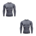 thumbnail image 4 of Qarigey Ropa interior térmica para hombre, medias elásticas, invierno, correr, capas base cálidas, ropa deportiva de manga larga, Fitness, Gris,XL 2Conjunto, 4 of 6