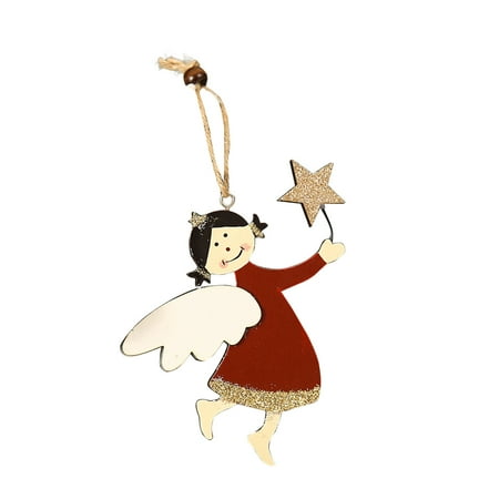 

mveomtd Angel Tree Accessories Pendant Painted Creative Five-star Christmas Love 2022 Decoration & Hangs Hanging Chandelier B