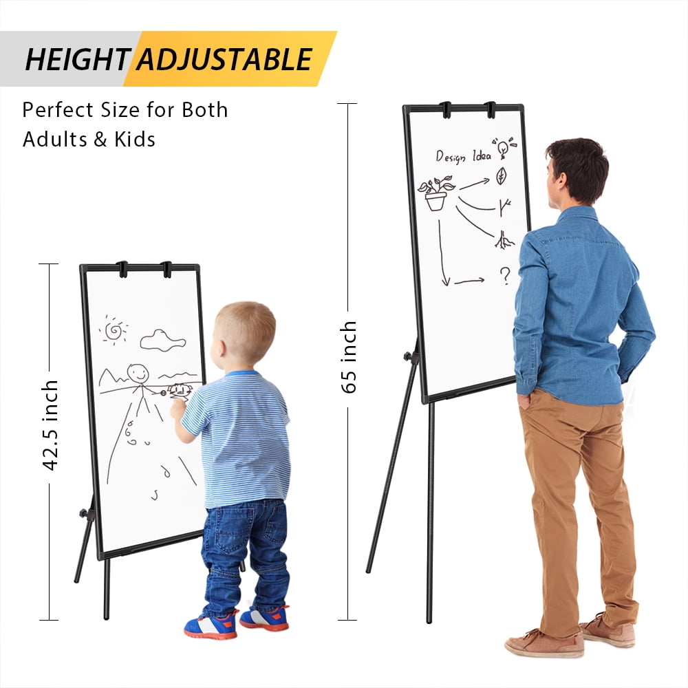 Easel Whiteboard - Maxtek Magnetic Portable Dry Erase Board 36 x 24, Tripod Height Adjustable, Flipchart Easel Stand White Board for Office or Teaching at Home & Classroom(Black)