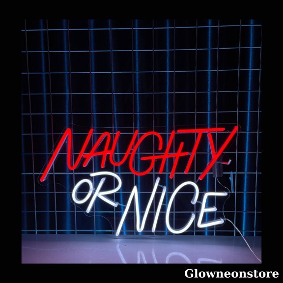 Glowneon Naughty Or Nice Neon Sign, Naughty Or Nice Led Sign, Christmas Decor, Unique Holiday Decor