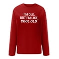 thumbnail image 4 of IROINNID Women's Long Sleeve Sweatshirt Round Neck Mid-Length Print Loose Oversized Funny Text Letter n Single Sweatshirt Tops Pullover, Red, 4 of 5