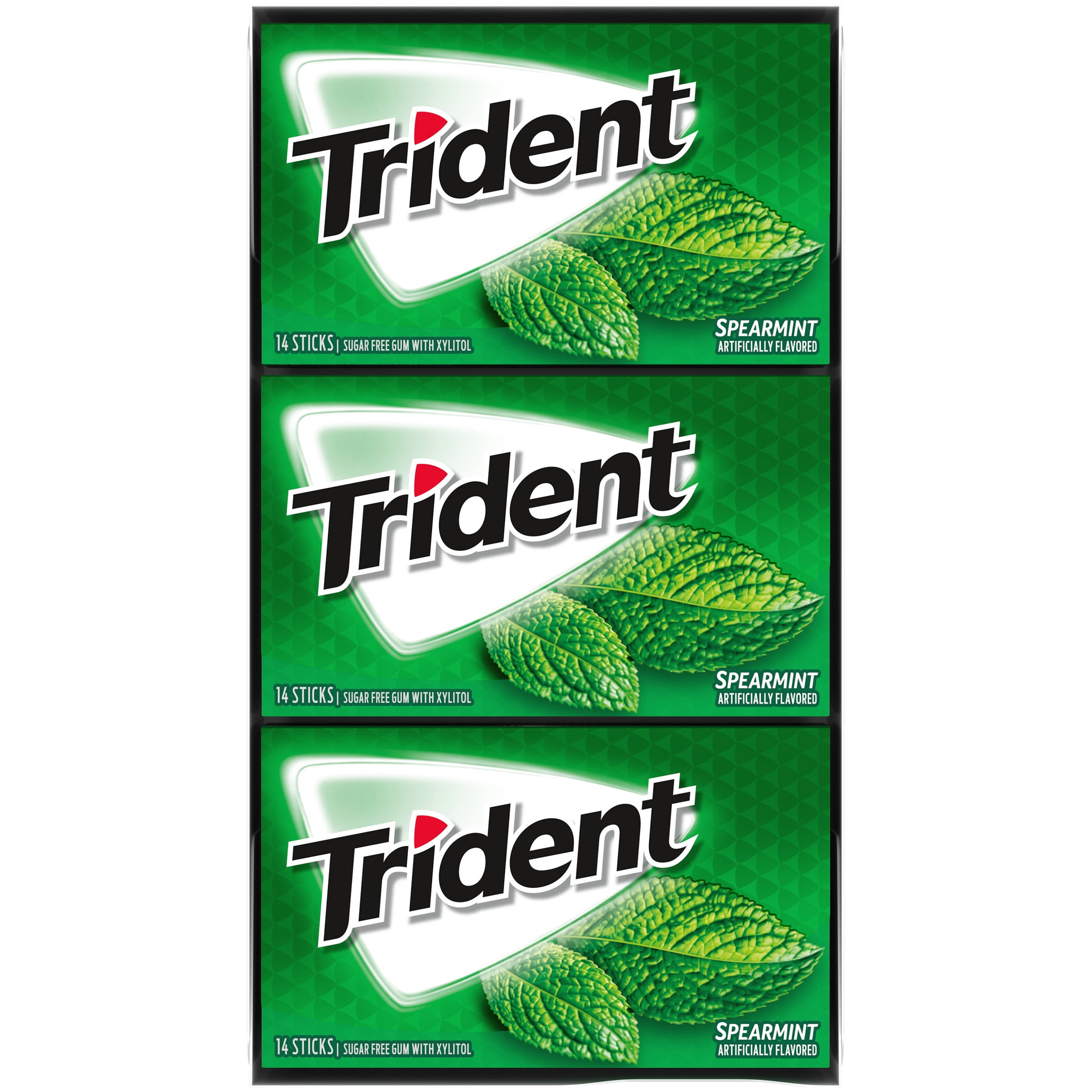 Trident Spearmint Sugar Free Gum, 12 Packs Of 14 Pieces (168 Total ...