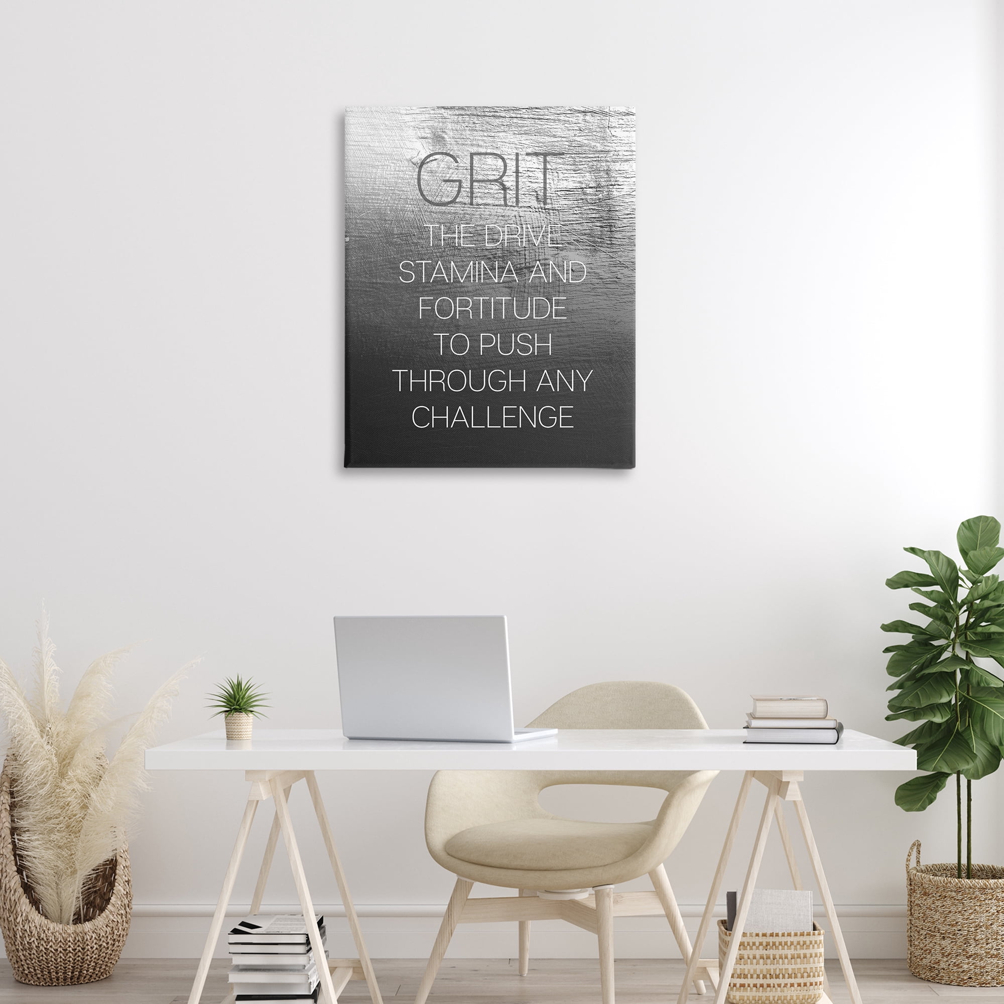 Stupell Industries Grit Motivational Definition Text & Numbers Painting Wrapped Canvas Art Print Wall Art, 30 x 40
