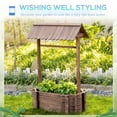 thumbnail image 3 of Outsunny Wooden Wishing Well Raised Garden Bed, Ornamental Outdoor Flower Planter for flowers, herbs, vegetables, Rustic Brown, 3 of 9