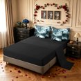 thumbnail image 4 of Manfei Mystic Animal Queen Bedding, Magical Wolf Bedding Comforter Set Queen, Teal White, Black Reversible, 7 Pieces, 4 of 6