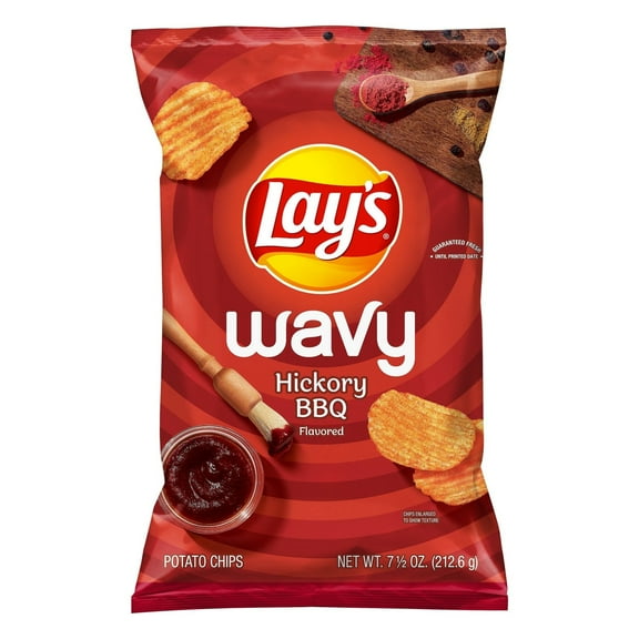 Lay's Wavy Hickory BBQ Potato Chips - 7.5 oz- Pack of 2