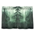 thumbnail image 7 of Yayeee Kitchen Curtains Tier Pair Light Filtering 27"x36" Rod Pocket Short Cafe Window Panel, Green Forest, 7 of 7