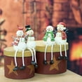 thumbnail image 2 of Transpac Glitter Striped Snowman 4x3 Resin Stone Christmas Shelf Sitter Set of 4, 2 of 2
