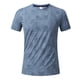thumbnail image 4 of Ceisia Men's Textured Print Sport T-shirt Slim Fit Short Sleeve Round Neck Breathable Running Casual All Season Tee Tops Blue XL Gifts, 4 of 7