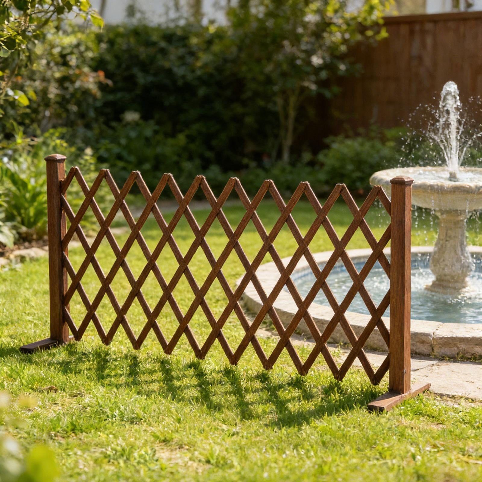 Aymzbd Decorative Expandable Wooden Fence Garden Trellis Adjustable Gate Panel for Home M