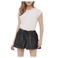 thumbnail image 2 of Ahuyic Solid Color Elastic Waist Button Girls Shorts Kids Casual Summer Bottoms 3-14Y, 2 of 5