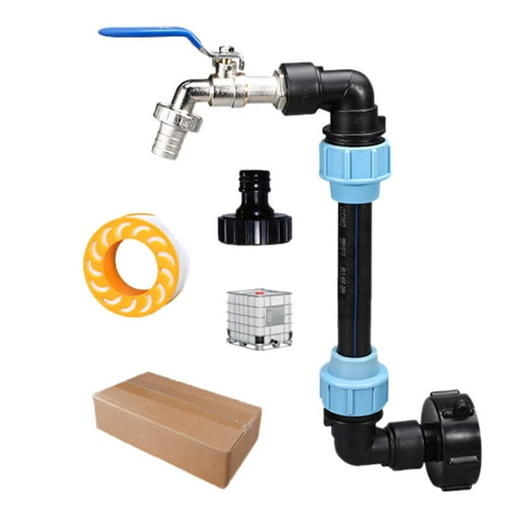 IBC Tote Tank Adapter, Versatile High Strength Tote Hose Adapter Connection Kit 3/4" Tank Container Outlet Faucet Heightened IBC Ton Connector Ton Accessories PE Pipe Connector