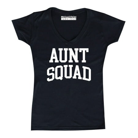 Aunt Squad Birthday Pregnancy Mother's Day Gift Women's V-neck, L,