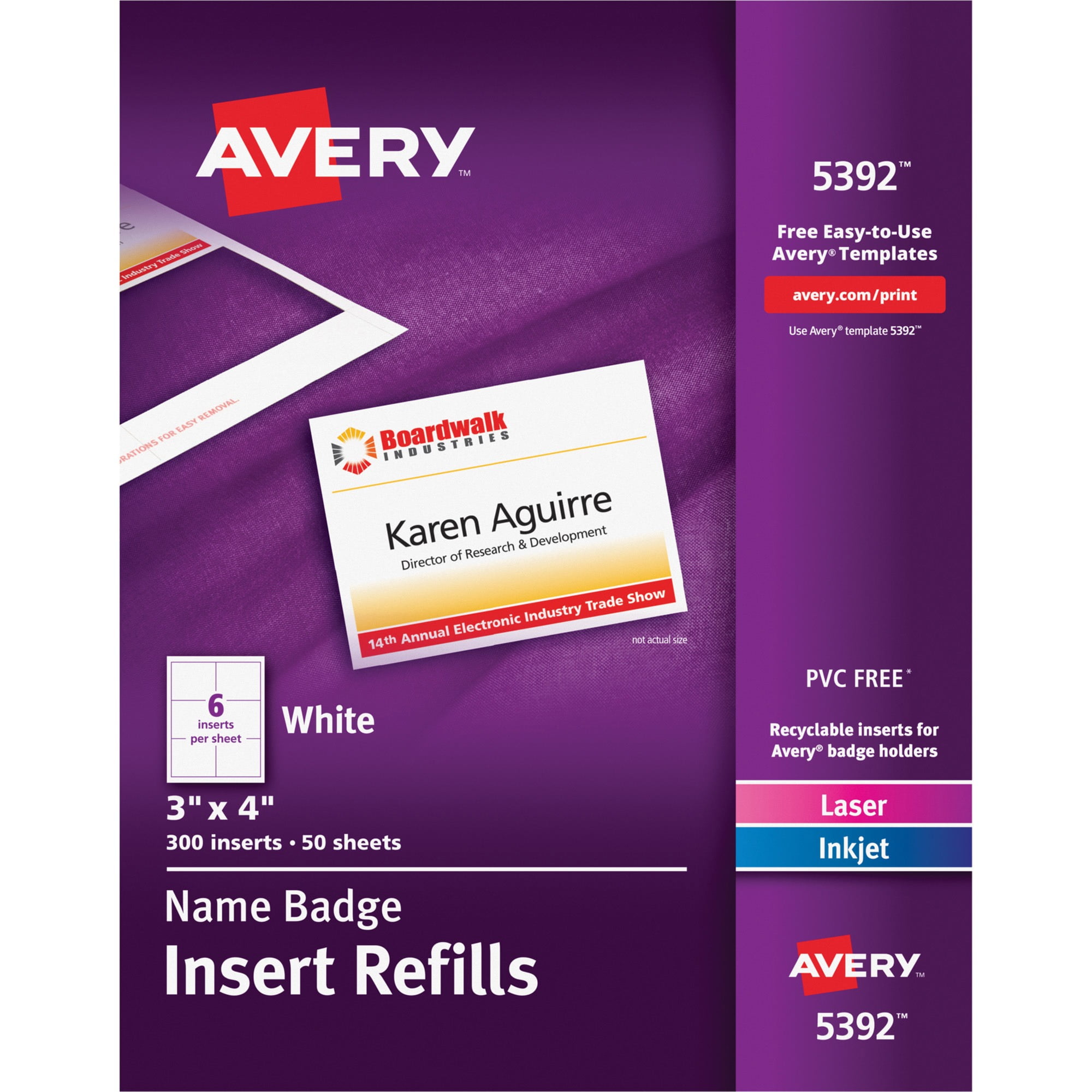 The Avery Name Badge Insert Refill And Top Load Clear Plastic Badge 