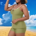 thumbnail image 2 of UPPADA Womens Plus Size Tankini Swimsuit Two Piece Tummy Control Bathing Suits Swim Tops and Shorts Swim Set Comfy Swimwear With Shorts Army Green Swimsuit,XXL, 2 of 8