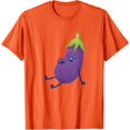 thumbnail image 2 of Cute Purple Sleeping Eggplant Vegetable Vegetarian Resting T-Shirt, 2 of 3