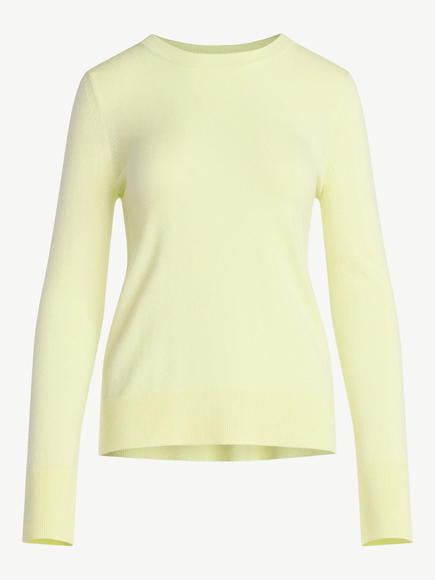 Free Assembly Women's and Women's Plus Cozy Yarn Crewneck Sweater with Long Sleeves. Lightweight, Sizes XS-4X