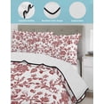 thumbnail image 4 of Red Boho Flower Summer Quilt Set Full Size, Soft Microfiber Quilted Bedding Set with 2 Pillow Shams, Vintage Paisley Farmhouse Pattern Lightweight All Season Bedspread Coverlet for Bedroom 78"x90", 4 of 6