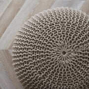 Urban Shop Beige Cotton Round Pouf