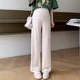 thumbnail image 2 of YUEHUA Women's Maternity Pants Casual Loose Wide Straight Leg Cozy Pant Pregnancy Palazzo Lounge Trousers with Pockets, 2 of 6