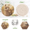 thumbnail image 4 of Haosy Set of 6 Drink Woven Coaster with Holder Heat Resistant Non-Slip Bar Coasters 4 Inches Squirrel and Alpaca, 4 of 7