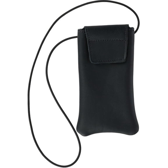 Boston Leather Solid Leather Eyeglass Case with Neck String