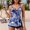 Navy, variant on CALAFEBILA 2 Piece Swimsuit for Women 2025 Modest Tankini Floral Print Pleated Bathing Suits