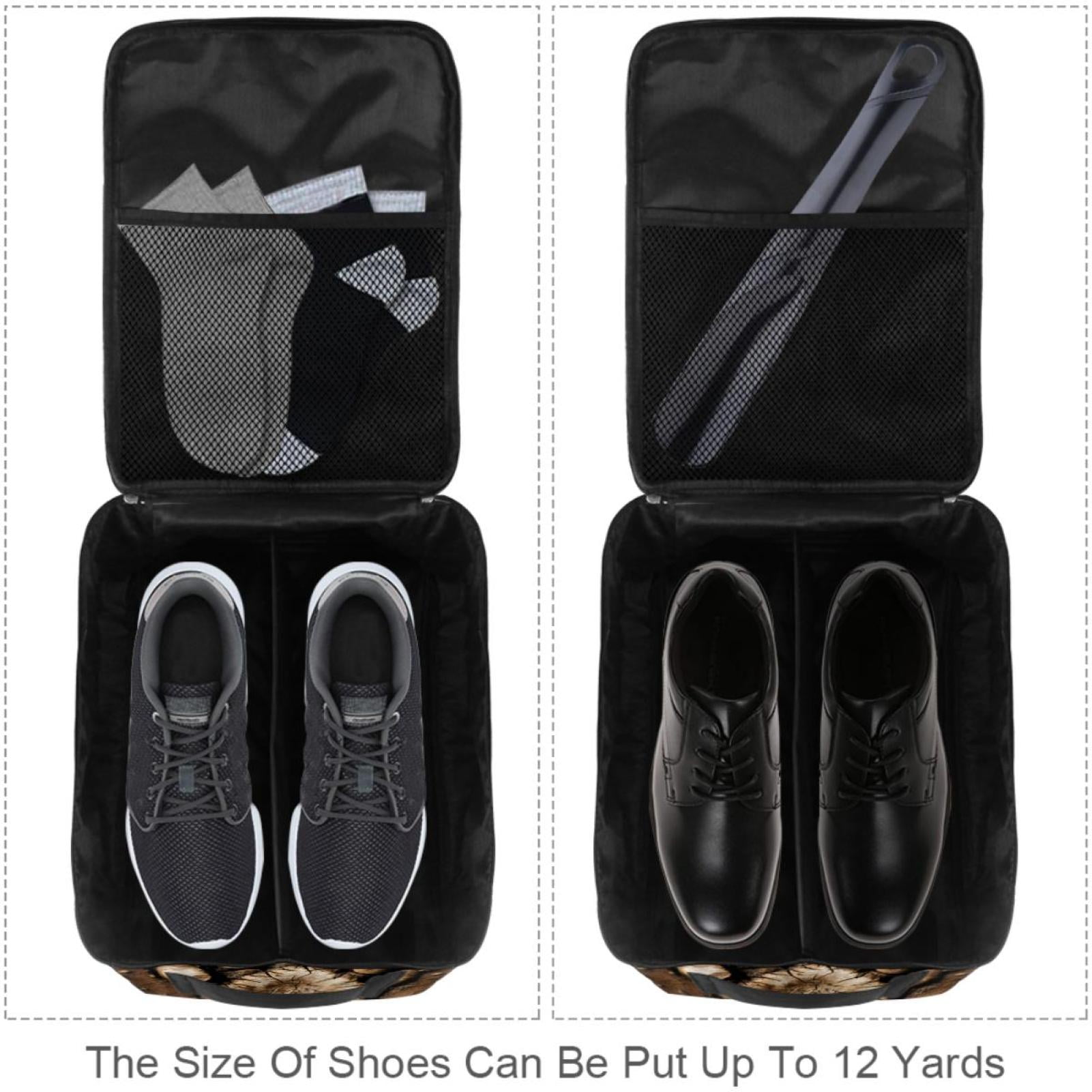 Print Gray Polyester Shoe Storage Box Organizer - 23x31cm/9x12in - Closet Space Saver for Sneakers, Boots, Heels, and Flats