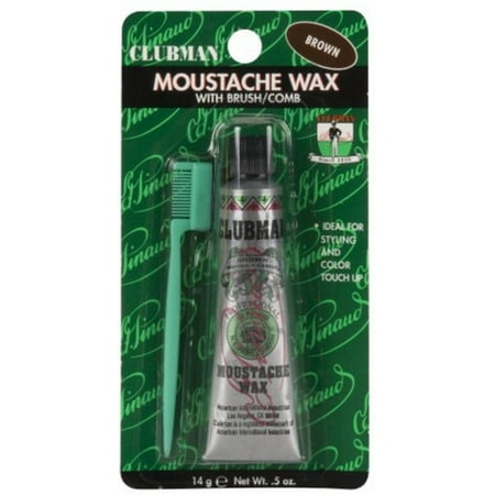 Clubman Moustache Wax Brown 0.50 oz (Pack of 3)