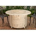 thumbnail image 3 of Fire Sense Thatcher Woodgrain Aluminum Convertible Gas Fire Pit Table 55,000 BTU Outdoor Portable with Fire Bowl Lid, Driftwood Finish-Round - 42", 3 of 17