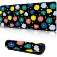 thumbnail image 1 of Vintage Groovy Flowers Gaming Mouse Pad 35 x 15.7 Inch Extended Large Size Desk Mat with NonSlip Base, Ideal for Home Office and Computer Use, 1 of 6