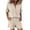 Khaki, variant on Womens Plus Size Two Piece Sets Summer Spring Outfit Sets Collared Short Sleeve Top and Elastic Waist Shorts with Pockets