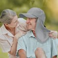 thumbnail image 6 of Tirrinia 2 In 1 Outdoors UPF 50+ UV Protection Sun Hat for Womens, One Size Female Sports Baseball Cap Gardening Fishing Hat with Neck Flap, Gray, 6 of 8