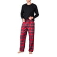 thumbnail image 4 of SLEEPHERO Men’s Pajama Set Flannel Pajamas For Men 2 Piece PJ Set with Plaid Pajama Pants and Long Sleeve Henley T-Shirt Black with Red and Black Buffalo Check XX-Large, 4 of 4