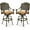 Dark Bronze/Khaki, variant on MEETWARM Outdoor Swivel Barstools Cushions Cast Aluminum Frame - Set of 2, Dark Bronze